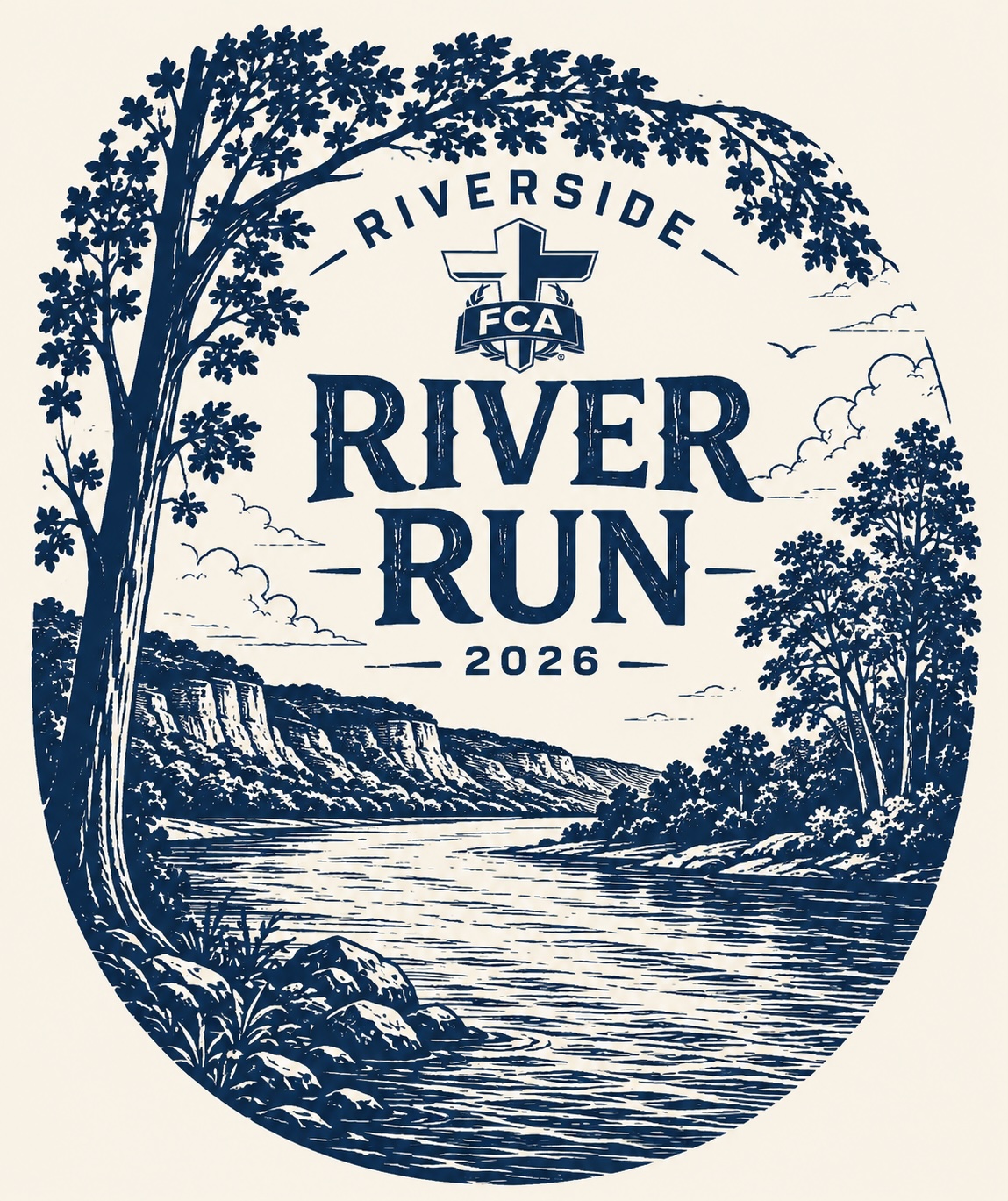 Riverside FCA River Run 20th Anniversary Logo